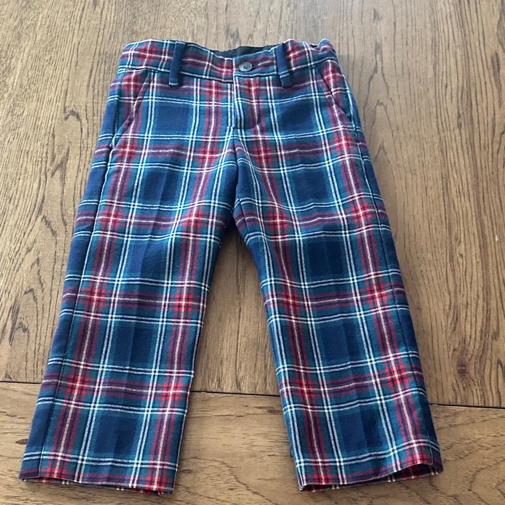 Boys 3T Janie and Jack Plaid Kids Bottoms in Blue and Red